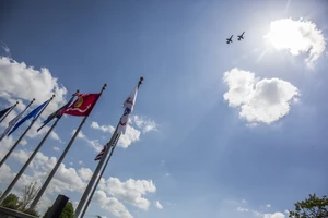 Flags in World War II Flag Plaza 